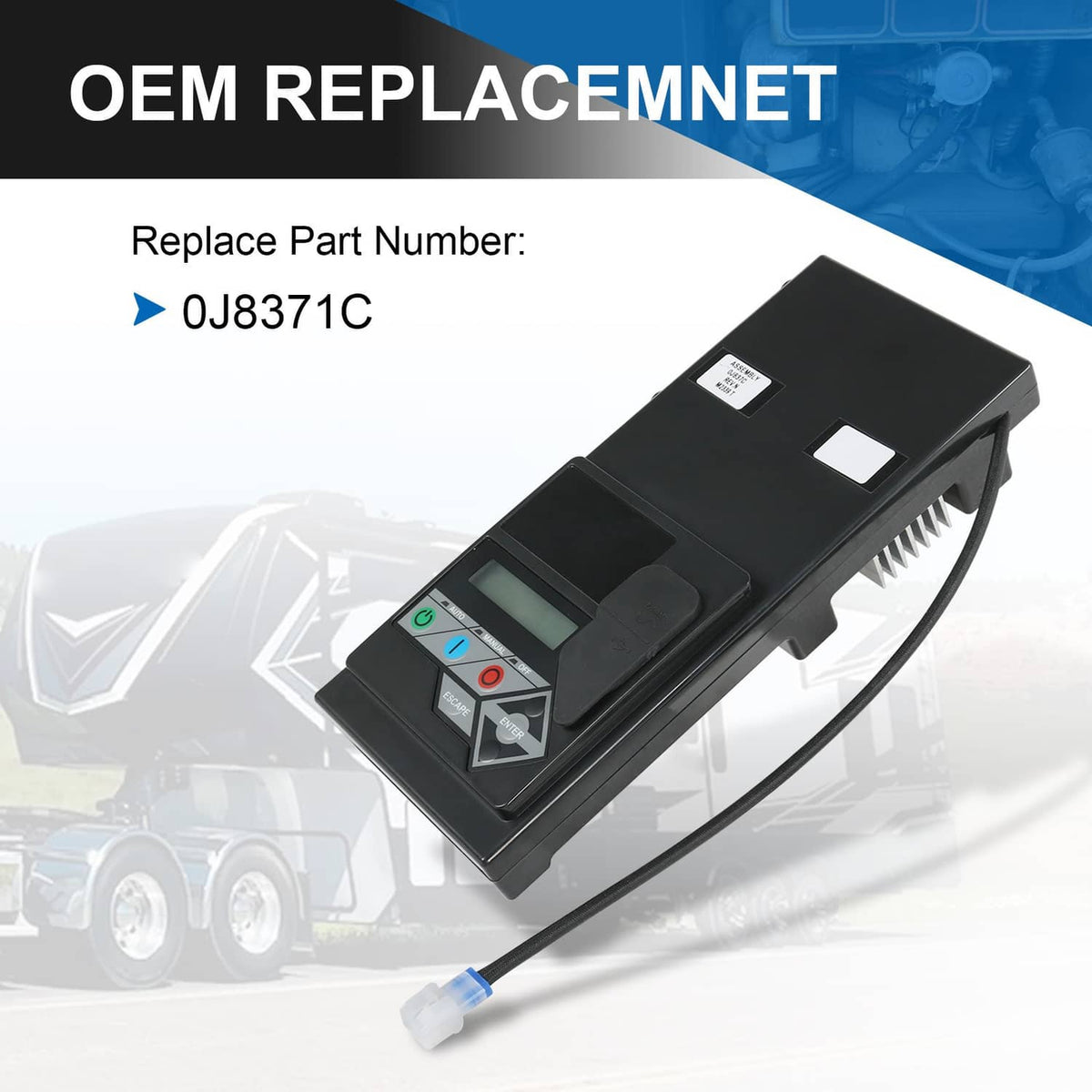Solidspare Black Generator Standby Controller Assembly HSB AC Replace For RV 0J8371C