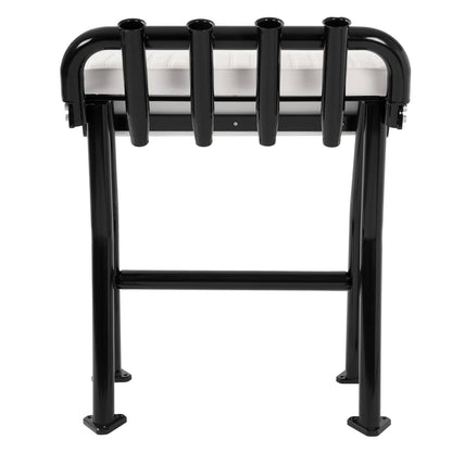 Solidspare 29" Leaning Post Seat W/ 4 Rod Holders Aluminium Boat Seat For Centre Console