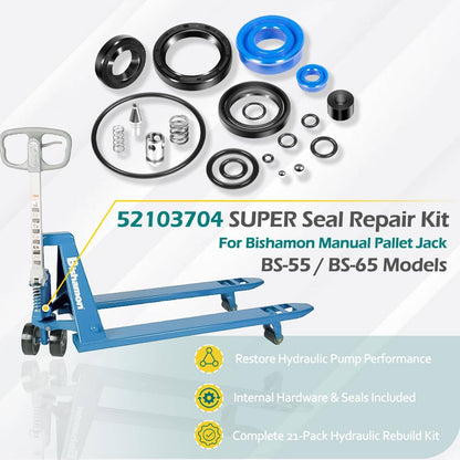 Solid Spare for Bishamon BS-55 BS-65 Manual Pallet Jack BI 52103704-SUPER Seal Repair Kit