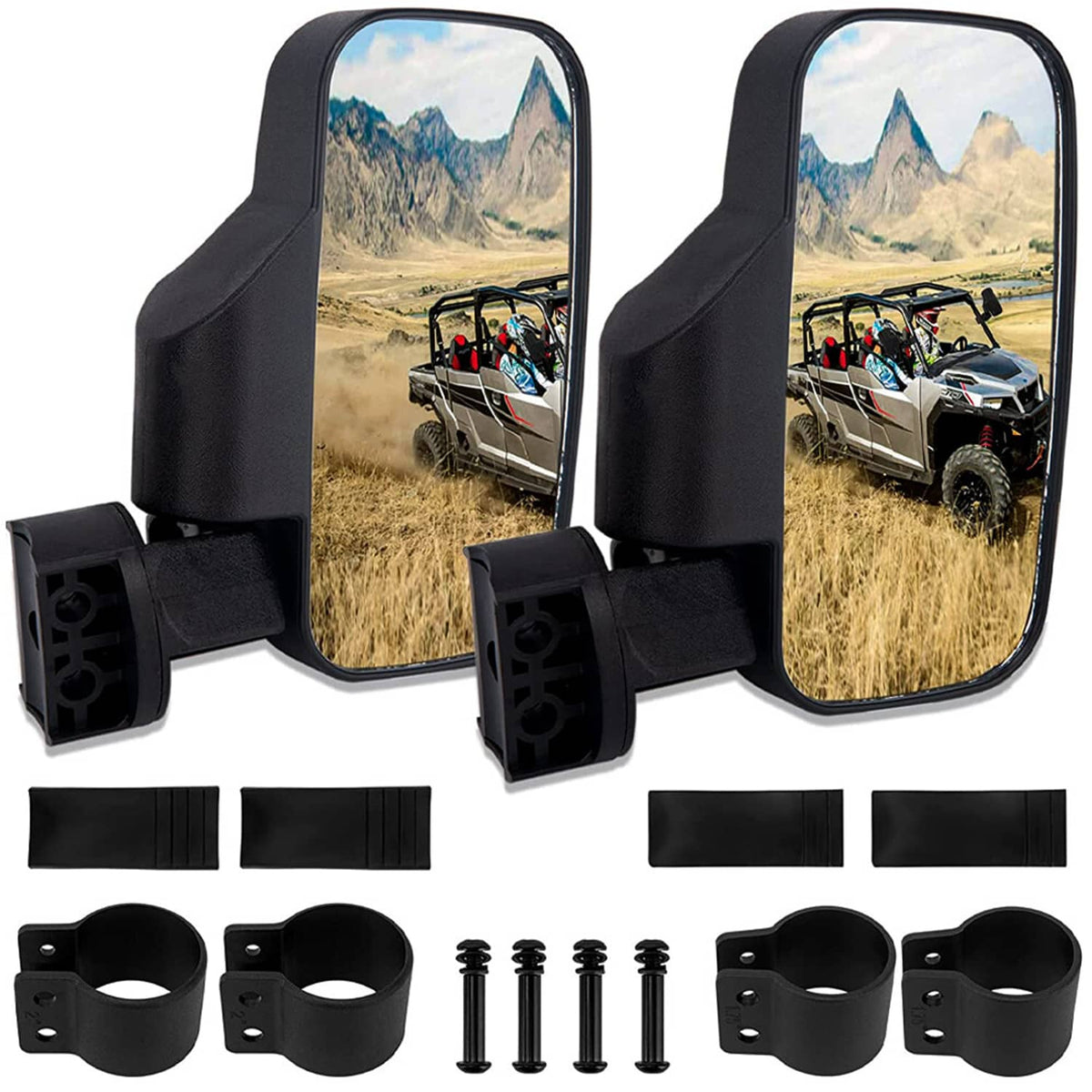 Solidspare UTV Rear View Side Mirrors Fit For Polaris Ranger RZR S XP Crew 570 800 900 1000