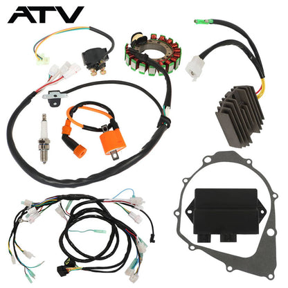 Solidspare Magneto Stator+Ignition Coil+Wire Harness CDI Kit For Yamaha Warrior 350 YFM350X