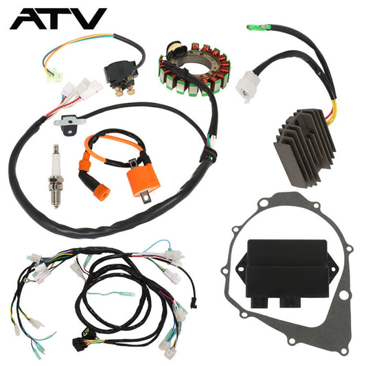 Solidspare Magneto Stator+Ignition Coil+Wire Harness CDI Kit For Yamaha Warrior 350 YFM350X