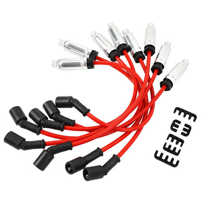 Solidspare 8 Set UF414 Round Ignition Coil + Spark Plugs w/ Wire For Chevy Silverado Tahoe