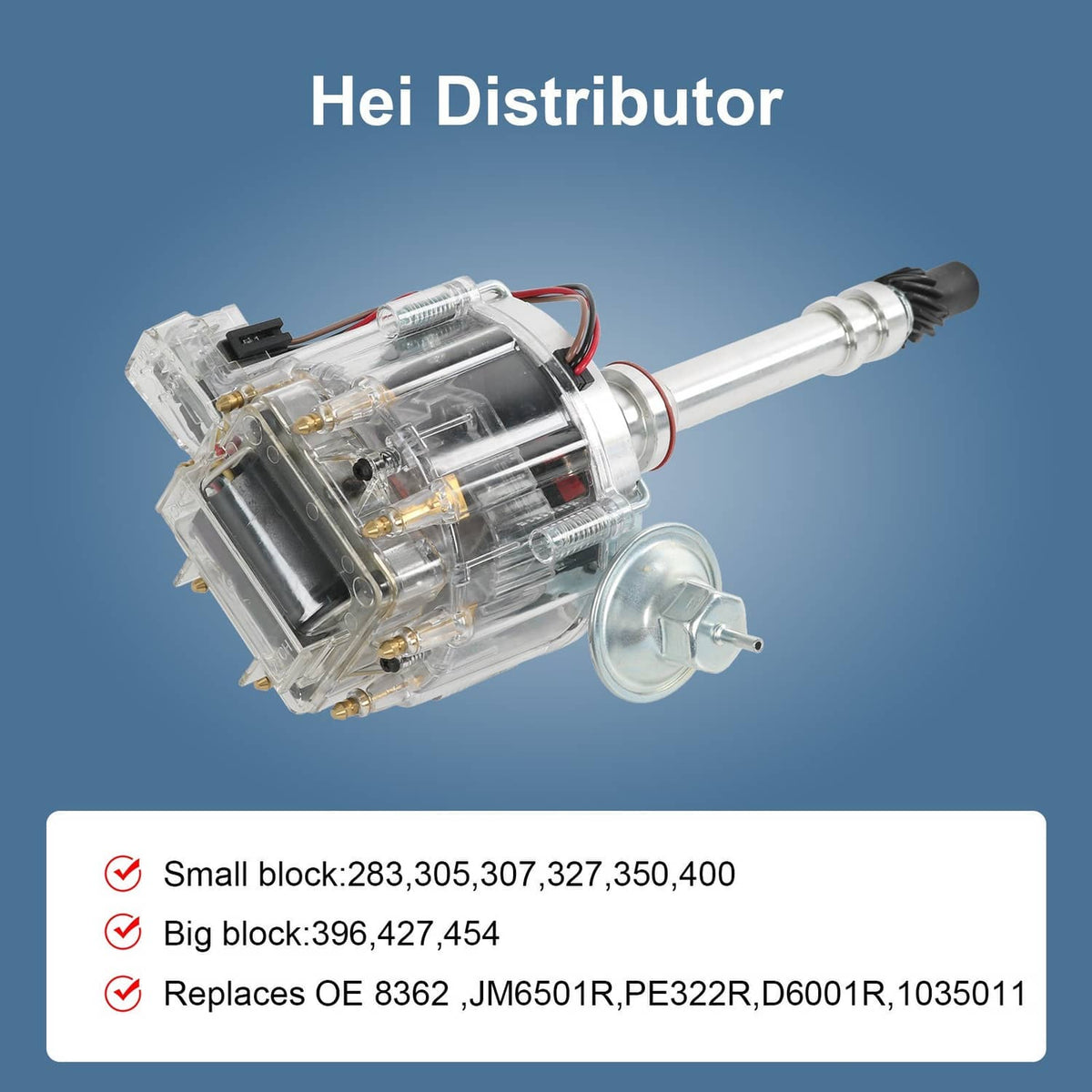 Solidspare New HEI Distributor For V8 CHEVY 396 427 283 305 307 327 350 454 400 SBC BBC