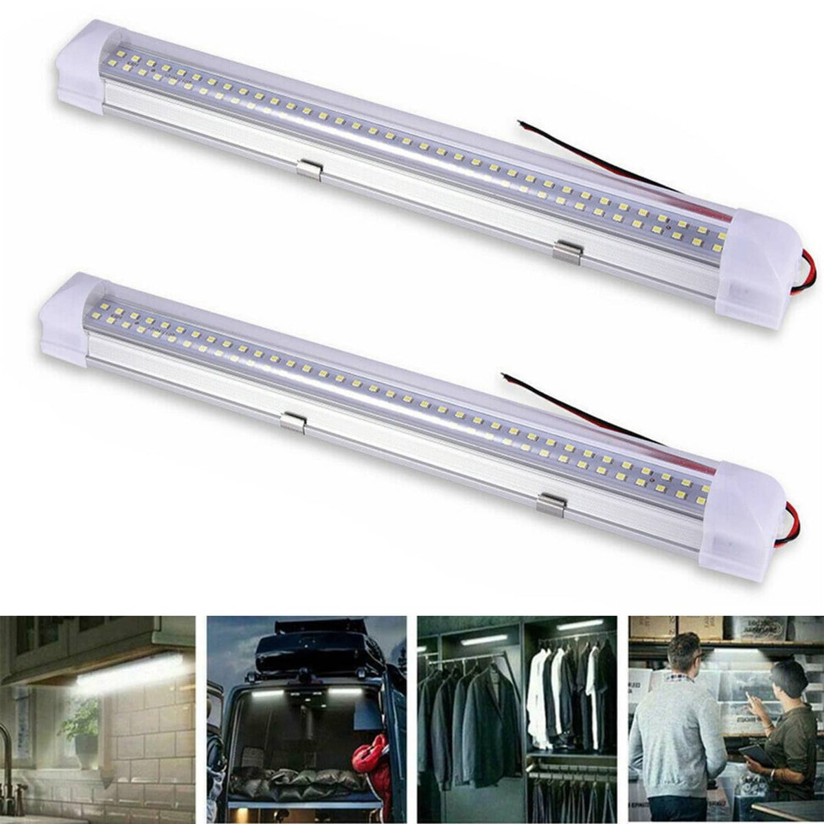 Solidspare 4Pcs 12V 108LED RV Ceiling Dome Light LED Interior Lighting for Trailer Camper