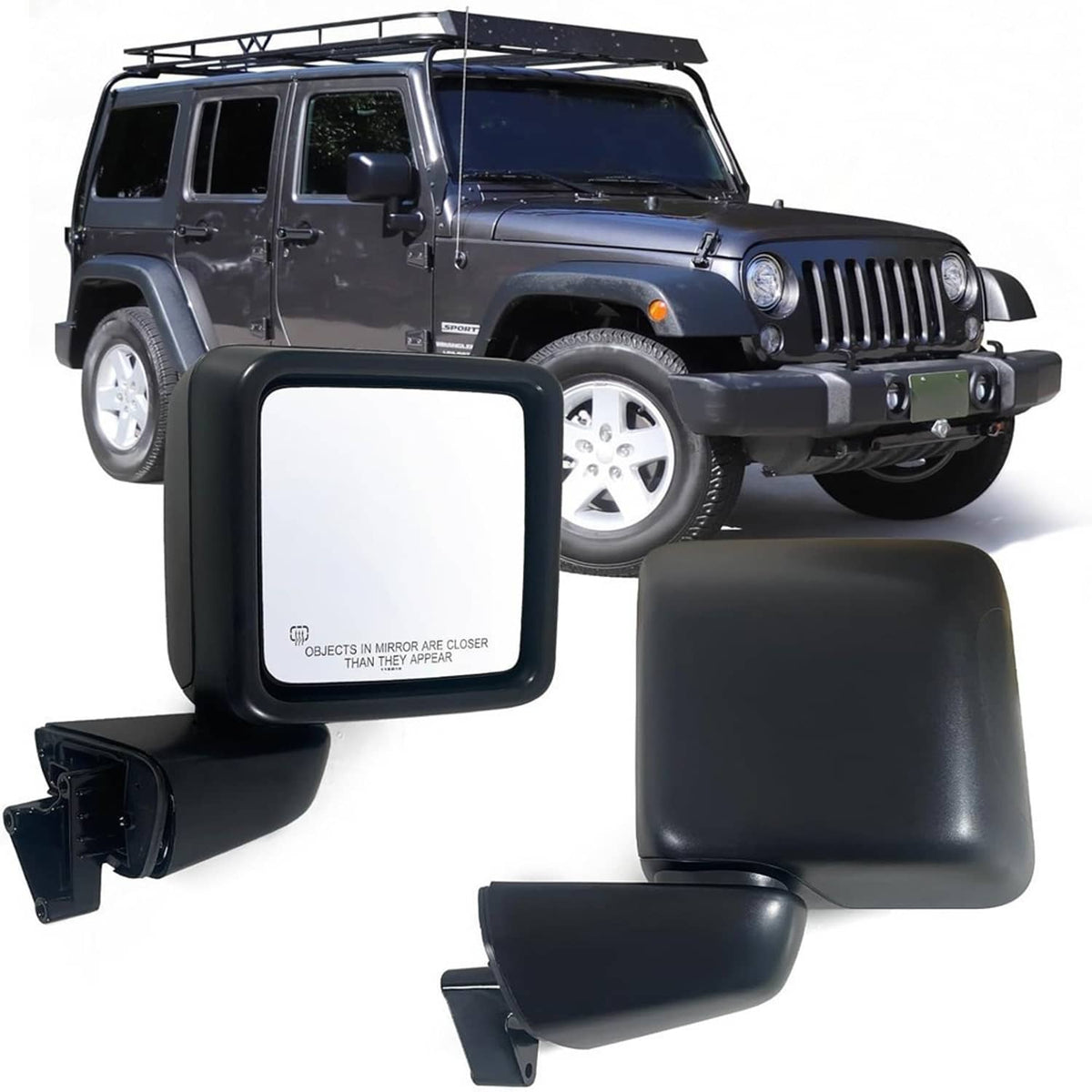 Solidspare Power Heated Rear View Mirror Passenger For Jeep Wrangler 18-24 &Gladiator 20-24