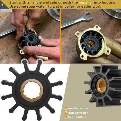 Solid Spare For Volvo Penta Raw Sea Water Pump Repair Rebuild Kit 5.0Gi 5.0GL 5.0GXi 5.0OSi