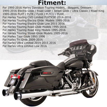Solidspare for Harley Touring Baggers Dresser 1995-2016 DNA 4inch Exhaust Pipes Mufflers