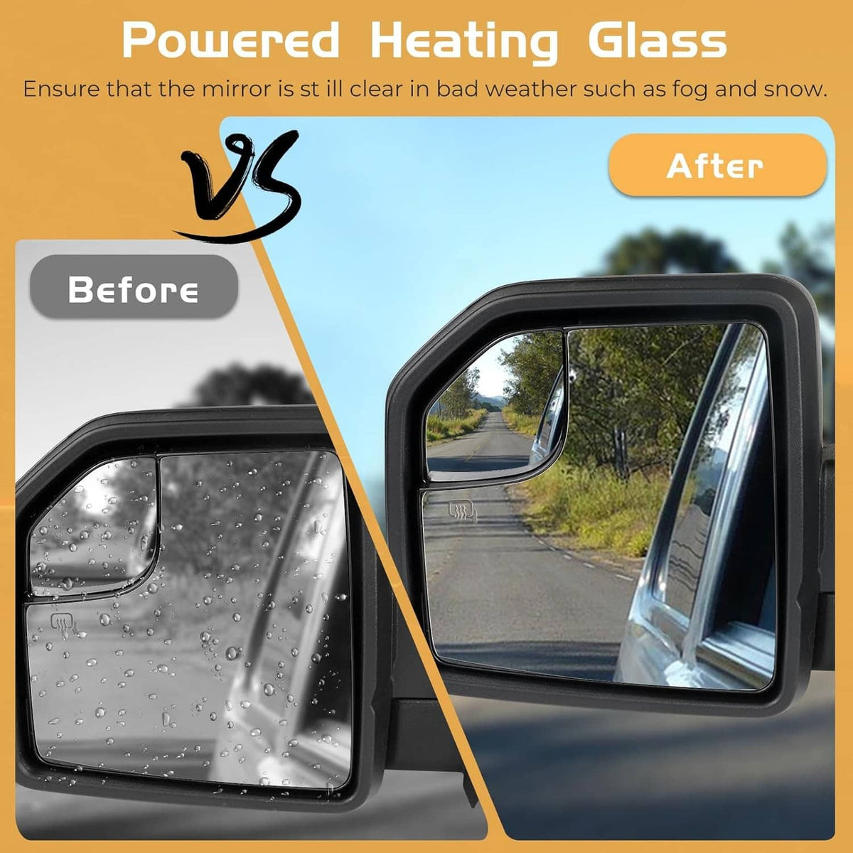 Solidspare 6Pin Tow Mirror Passenger Left Side Heated For 2015-2020 Ford F150 F-150 Truck