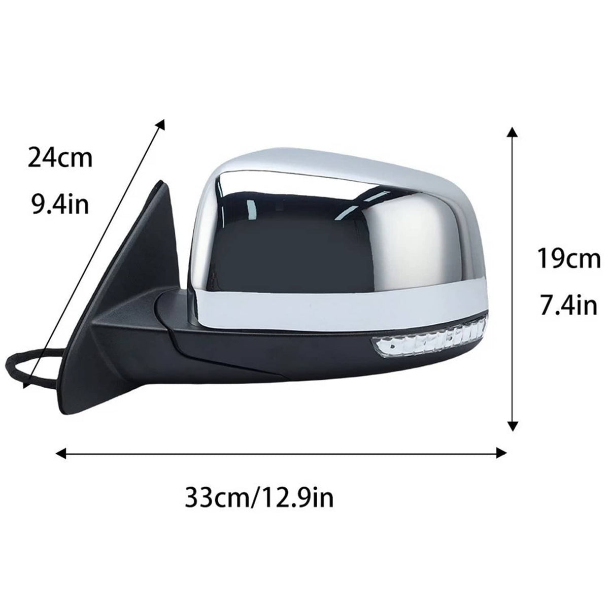 Solidspare Driver Side Mirror w/ Manual Folding Blind Spot For 2011-22 Jeep Grand Cherokee