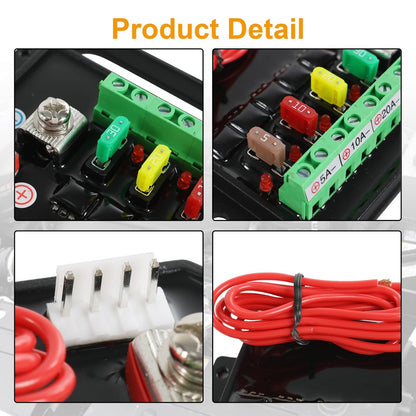 Solidspare 4 Gang ON/OFF Switch Panel Circuit Control Box LED Light Bar Marine Boat Car 12V