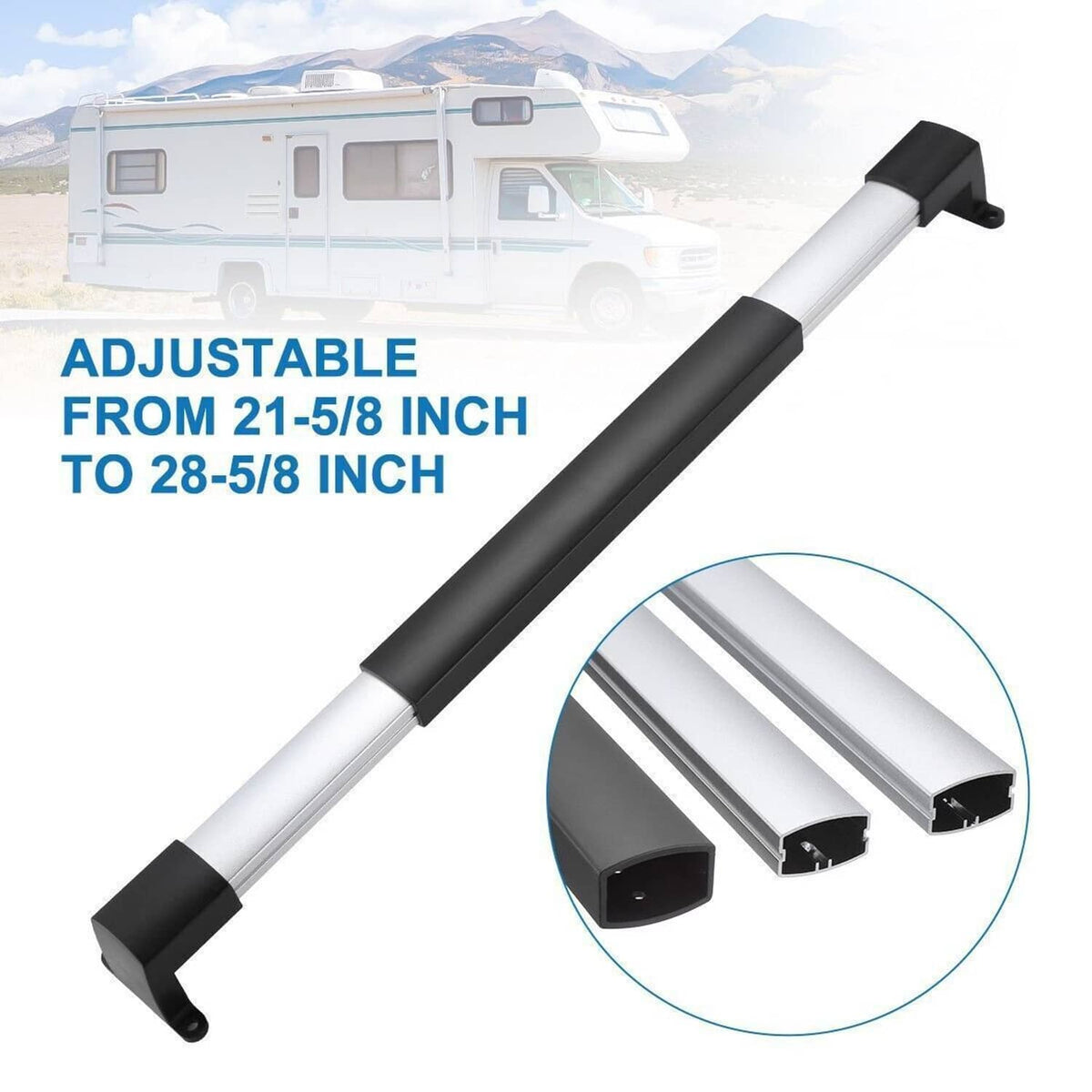 Solidspare Universal RV Screen Door Cross Bar Handle Adjustable Widths For Camper Trailer