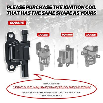 Solidspare 8 Pack UF413 Ignition Coils + 41-962 Spark Plugs + Spark Plug Wires For Chevy