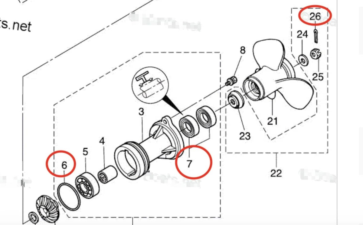 Solid Spare Lower Gearcase Seal & O-ring 3AC601110 332601030 For Tohatsu MFS 25B 25C 30B 30C