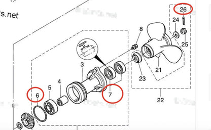 Solid Spare Lower Gearcase Seal & O-ring 3AC601110 332601030 For Tohatsu MFS 25B 25C 30B 30C