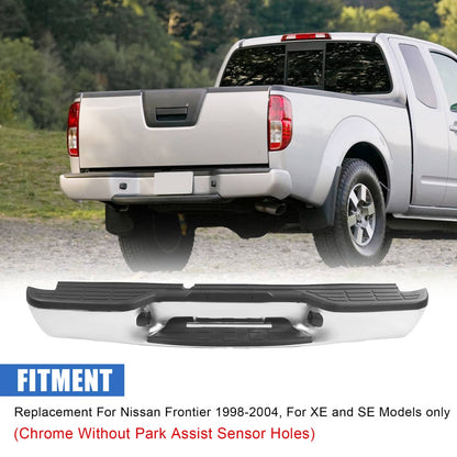 Solidspare Chrome Rear Step Bumper Assembly For 1998-2004 Chevy S10 GMC Sonoma Fleetside