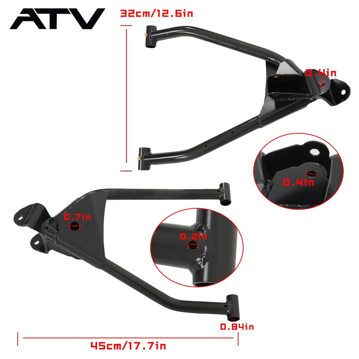 Solidspare Black LH Front Left Control Arm Fit for 2009-2021 Polaris RZR 170 0454270-067