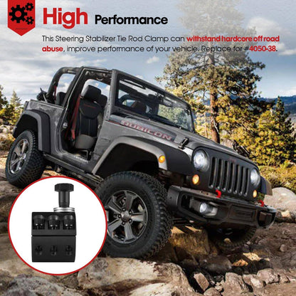 Solid Spare Steering Stabilizer Tie Rod Clamp 1-3/8" for Jeep Wrangler JK TJ XJ ZJ MJ 07-18