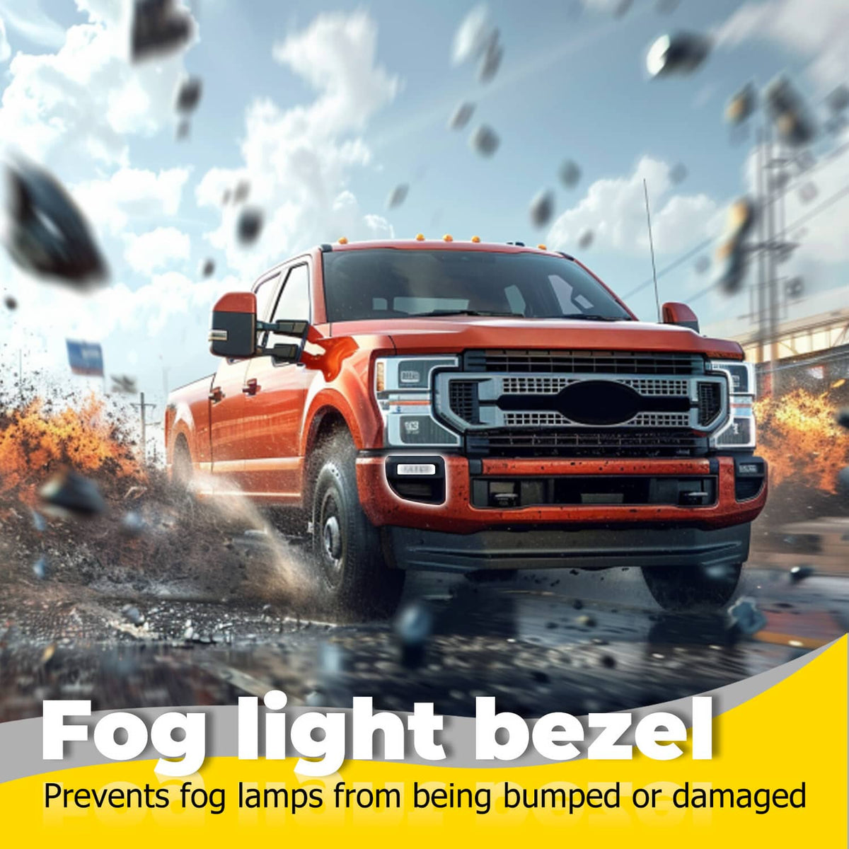 Solid Spare For Ford F-250 F-350 2020-2022 Passenger Right Front Bumper Fog Light Bezel