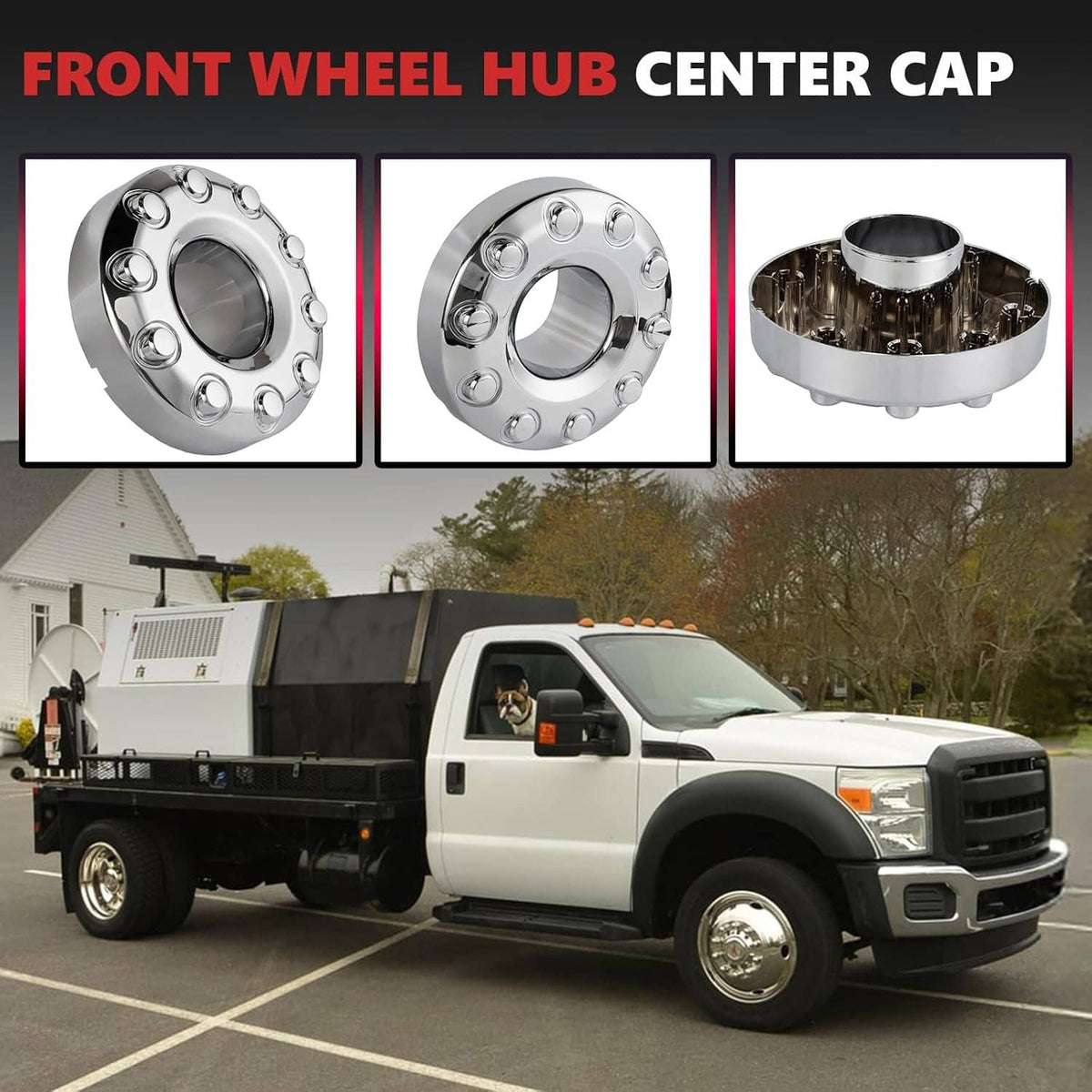 Solidspare 2Pcs Wheel Center Hub Caps Dually 10 Lug For 2005-2017 Ford F450 F550 Super Duty