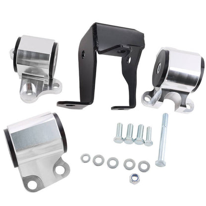 Solidspare 2 Bolt Engine Motor Mount Kit For 1996-00 Civic EK B16 B20 D16 B D Chrome Billet