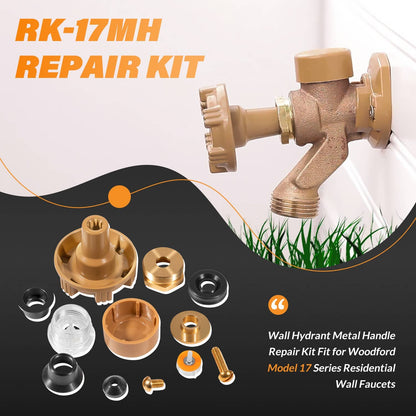 Solidspare RK-17MH Wall Hydrant Metal Handle Repair Kit Fit for Woodford Model 17 Faucets