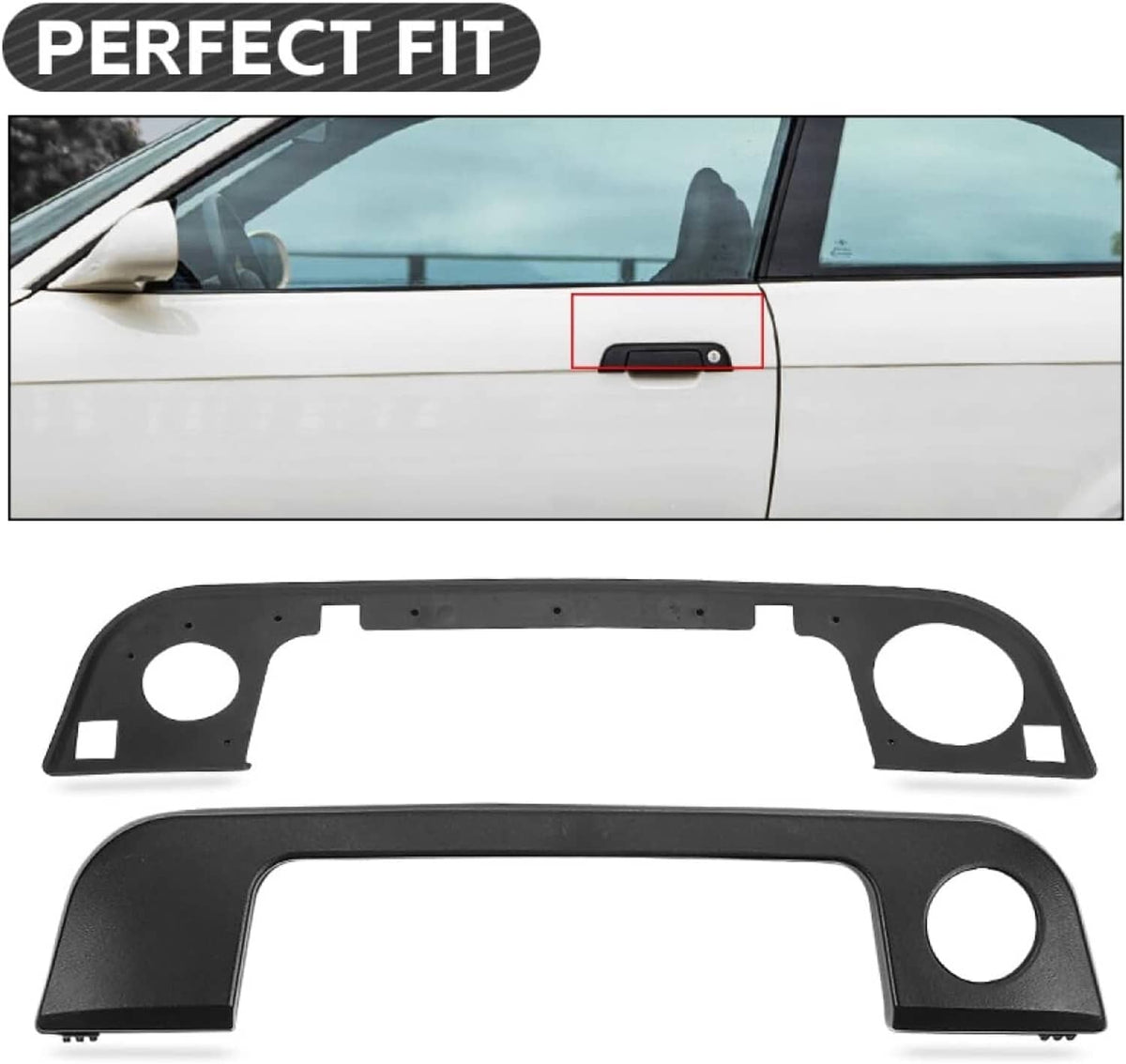 Solid Spare Front LH & RH Exterior Door Handle Trim Cover w/ Seal for BMW E36 E34 Z3 323i M3