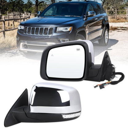 Solidspare Driver Side Mirror w/Manual Folding Blind Spot For 2011-2022 Jeep Grand Cherokee