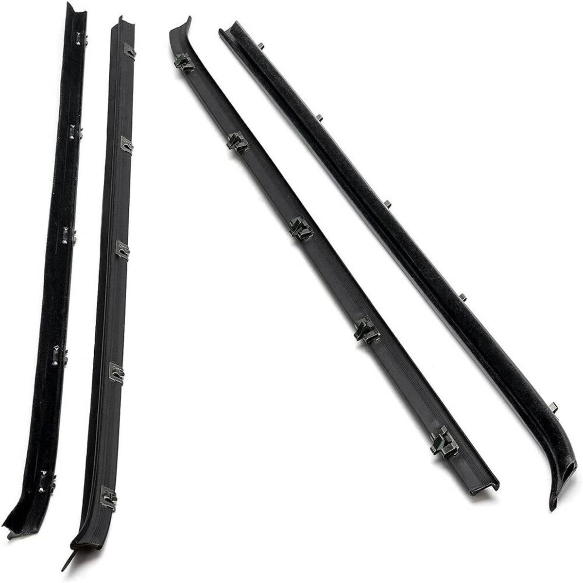Solidspare New Front Door Window Run Sweep Felts Weatherstrip Seals Kit for Chevy GMC Truck