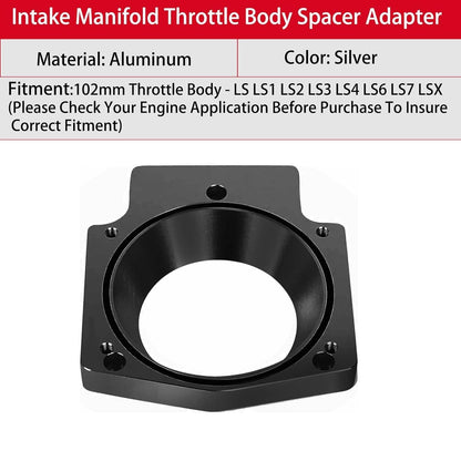 Solidspare New For LS Throttle Body for LS1 / Truck Adapter 3 Bolt Intake to 4 Bolt 92mm