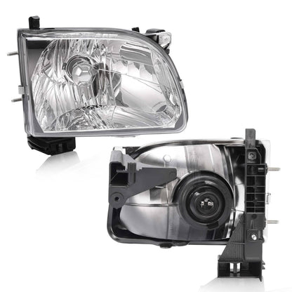 Solid Spare For Toyota Tacoma 2001 02 03 2004 Headlights Headlamps w/Bulb Driver & Passenger