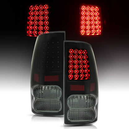 Solid Spare Black Smoke For Toyota Tundra 2007-2013 LED Tail Lights Brake Lamps Left+Right
