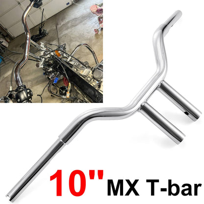 Solidspare 10" MX-T Bars Handlebar Chrome For Harley Softail FLS Sportster Dyna Low Rider