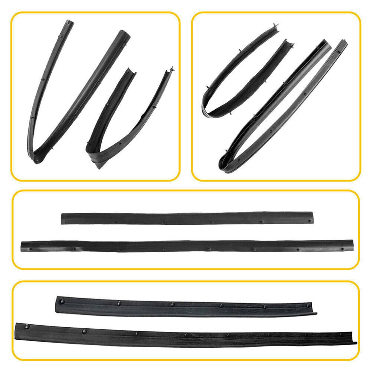 Solidspare Front & Rear Lower Door Weather Strip Seal For 1999-2016 Ford F250 F350 Crew Cab