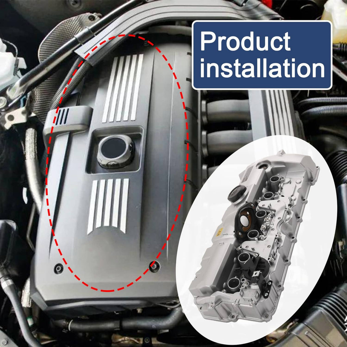 Solidspare Upgrade Aluminum Valve Cover for BMW N52 E70 E82 E90 E91 328i 528i 128i X3 X5