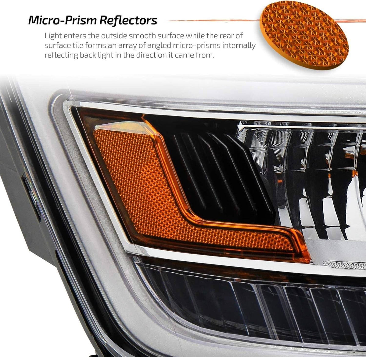 Solidspare Right Side LED DRL Headlight For Ford Explorer Limited/XLT/Platinum 2016-2019
