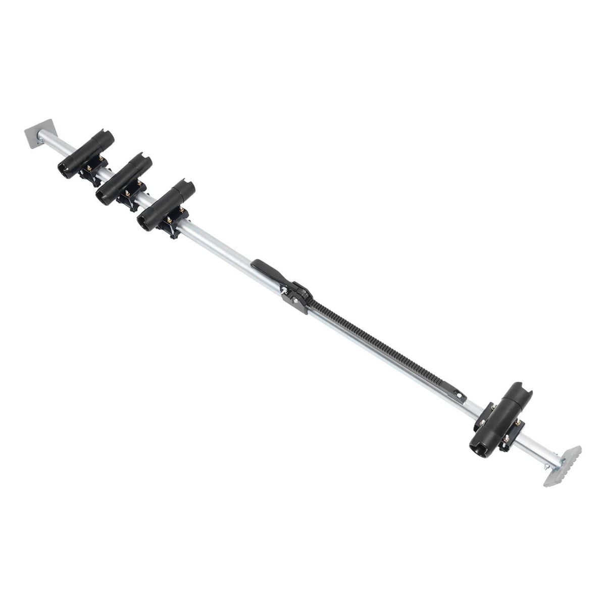 Solid Spare Truck Bed Rod Rack Fishing 4 Rod Holder Aluminum Adjustable Pickup Silvery Black