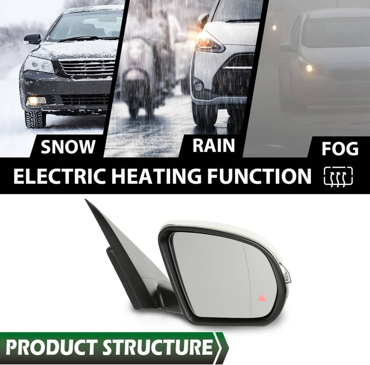 Solidspare New Right Side Mirror Heated Blind Spot For 2016-2021 GLC Class GLC300 Mercedes