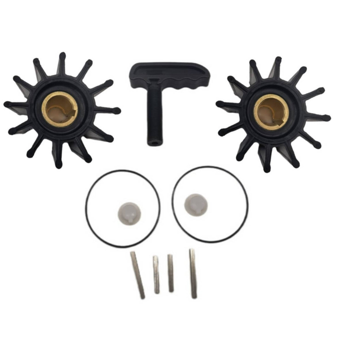 Solid Spare 2Sets Impeller Kits Replaces Sherwood 17000K Cummins Caterpillar With Puller