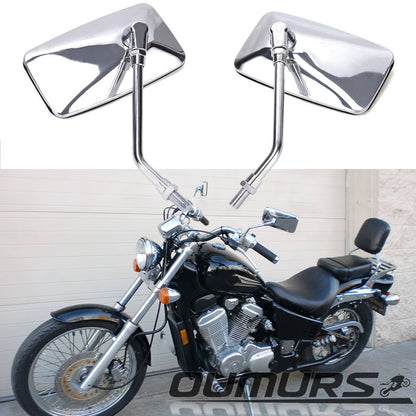 Solidspare 2Pcs Chrome 10MM Rearview Side Mirrors For Kawasaki Vulcan 500 750 800 900 1500