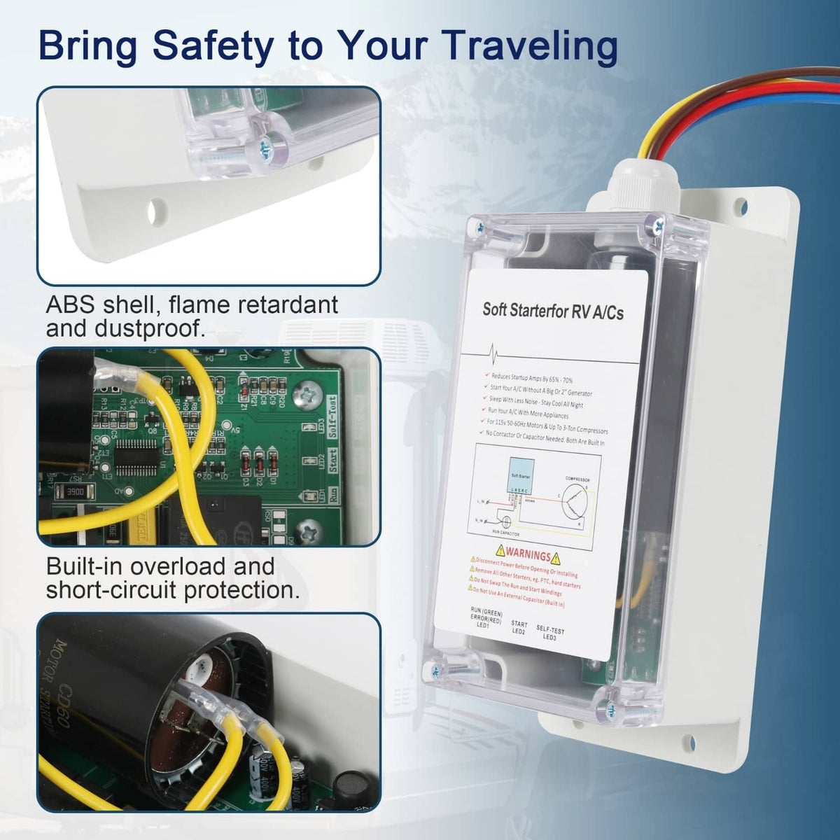 Solidspare A/C Soft Starter Smart Control Kit Enables Easy Start an A/C & Appliances on RV