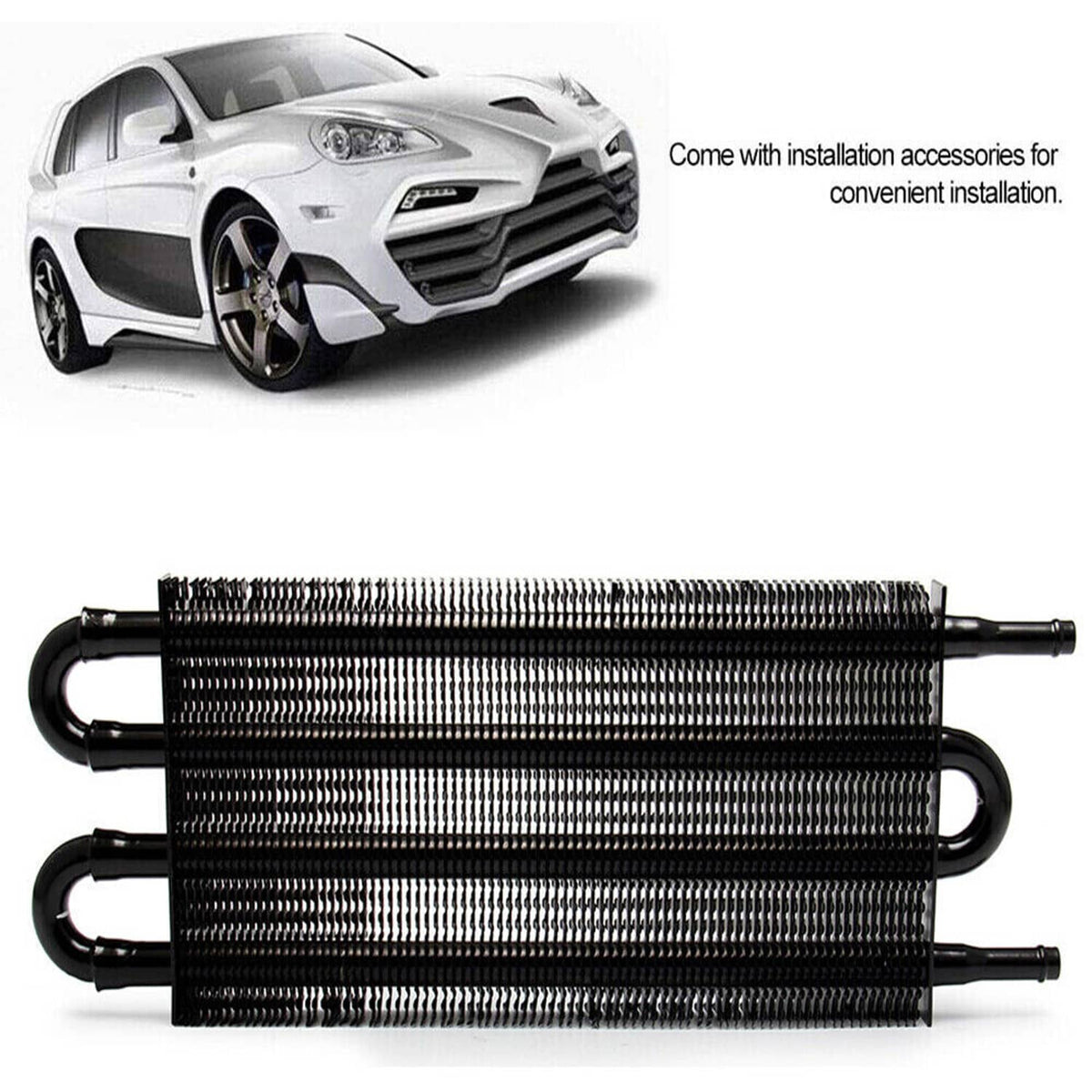 Solidspare 4 Row Remote Transmission Oil Cooler Auto-Manual Radiator Converter Universal