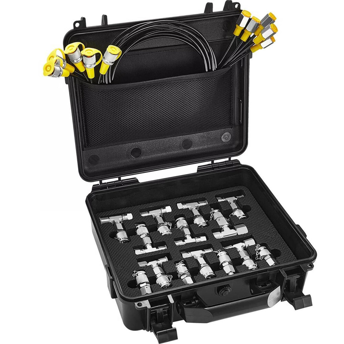 Solidspare 60Mpa Hydraulic Pressure Test Kit 5 Gauges 13 Couplings 14 Tee Connectors 5 Hose