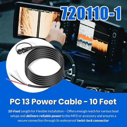 Solidspare PC 13 Power Cable for Humminbird 720110-1 APEX Marine-Rated Power Cable 10 ft