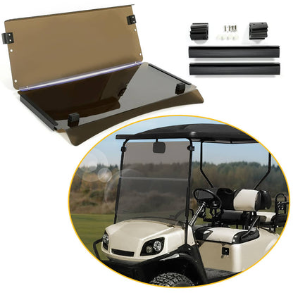 Solidspare Front Folding Tinted Windshield Windscreen For EZGO Express S4 L4 Golf Cart