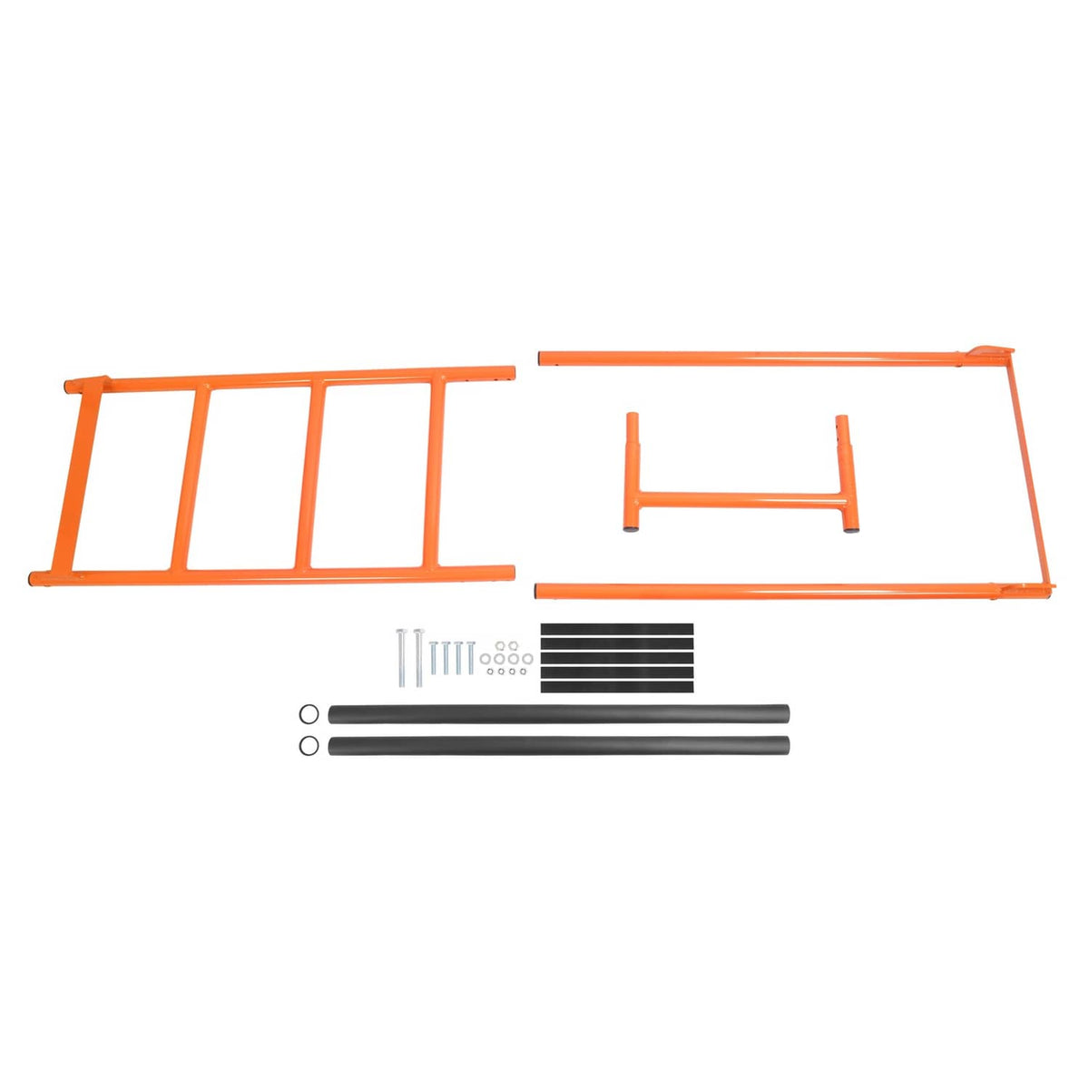 Solid Spare Flatbed Trailer Access Ladder Orange 5 Step For 48 Inch Rail Mount Powder Coated