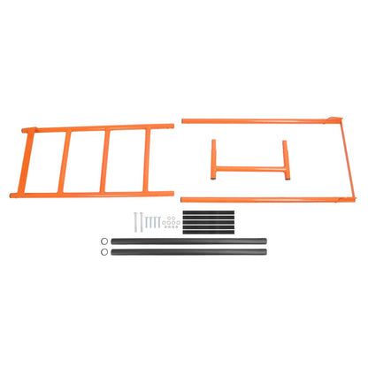 Solid Spare Flatbed Trailer Access Ladder Orange 5 Step For 48 Inch Rail Mount Powder Coated