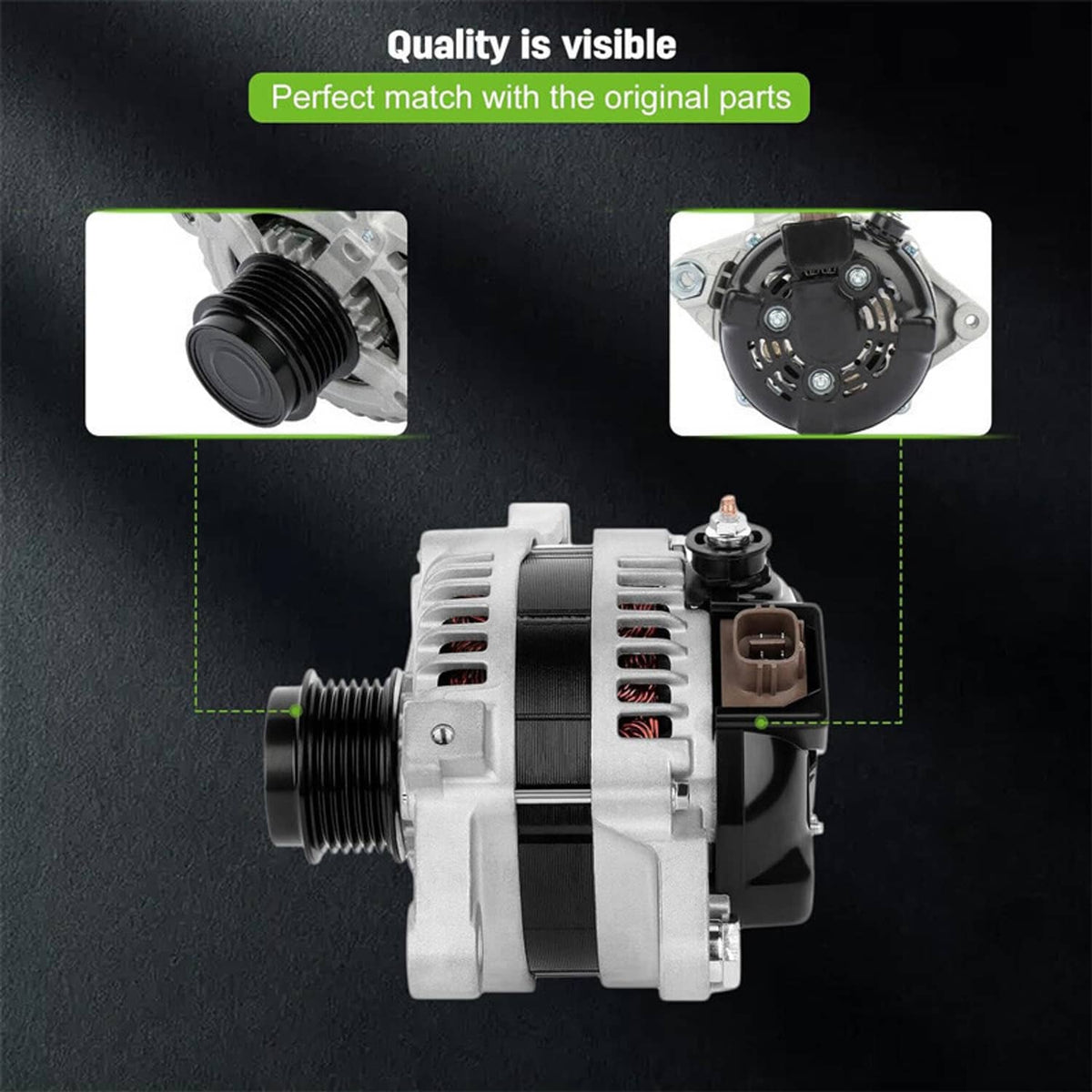 Solidspare Alternator For Toyota Corolla Matrix Scion xD Pontiac Vibe 2009-2013 1.8L 11385