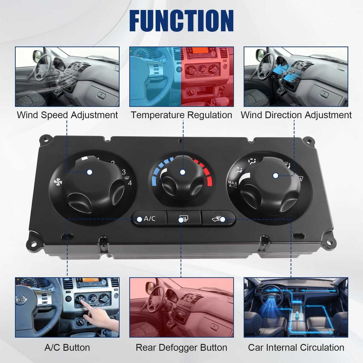 Solidspare AC Air Conditioner Heater Control Panel 27510JS60B For 2007-2012 Nissan Frontier