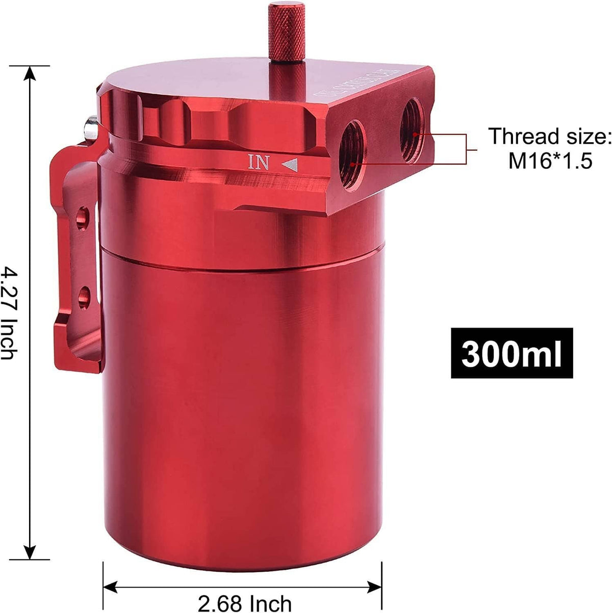 Solidspare Aluminum Oil Catch Can Kit Reservoir Baffled Tank with Breather Filter Universal